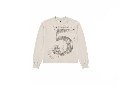 Ivory BRAVO 105 script graphic long sleeve tee